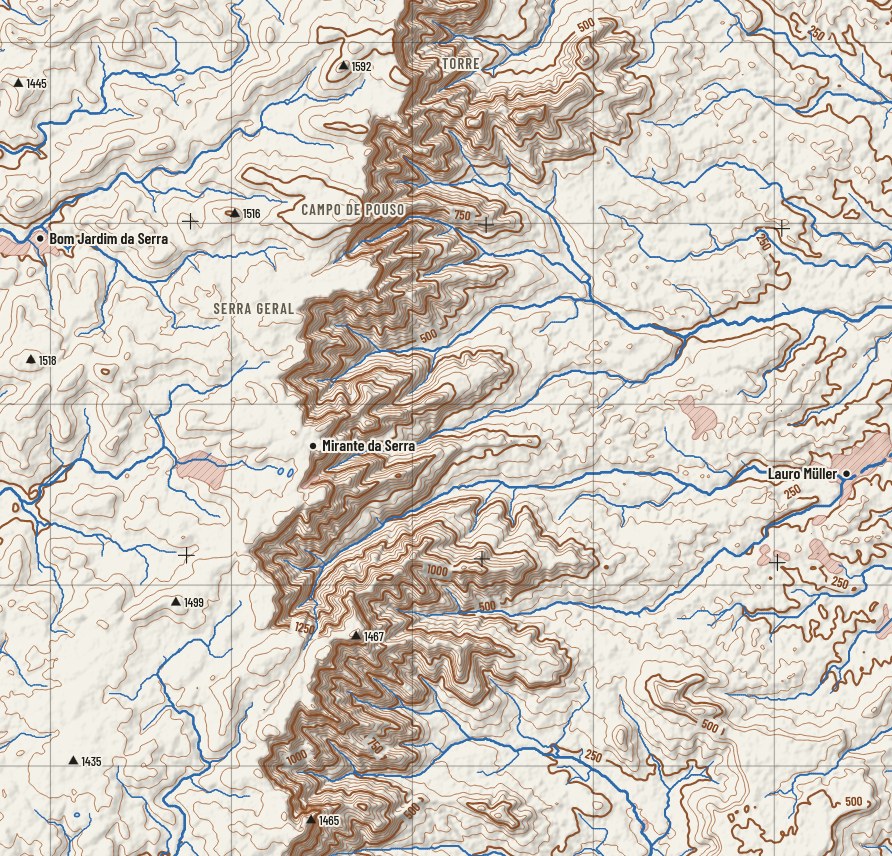 Carta da Serra do Rio do Rastro no estilo clássico